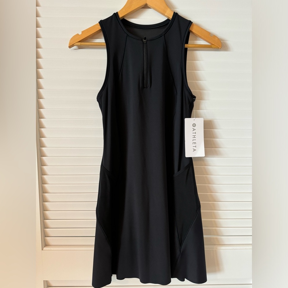 NWT Black Athleta Matchpoint Dress